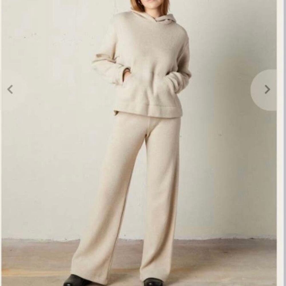 LESET Cream Hoodie and Pants Set